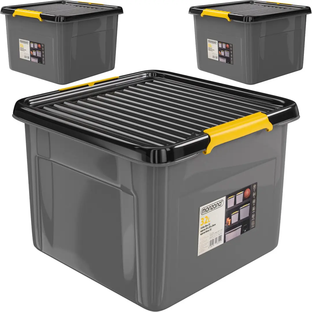 Monzana Opbergbox 32L Antraciet - Set van 2