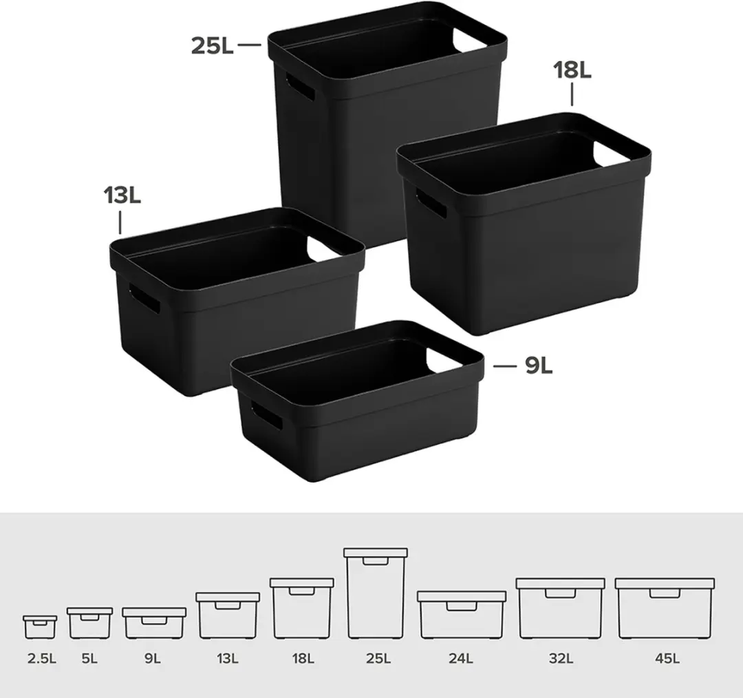 Sunware Sigma Home Opbergbox 18L - 35x24.6x24.3cm - Zwart