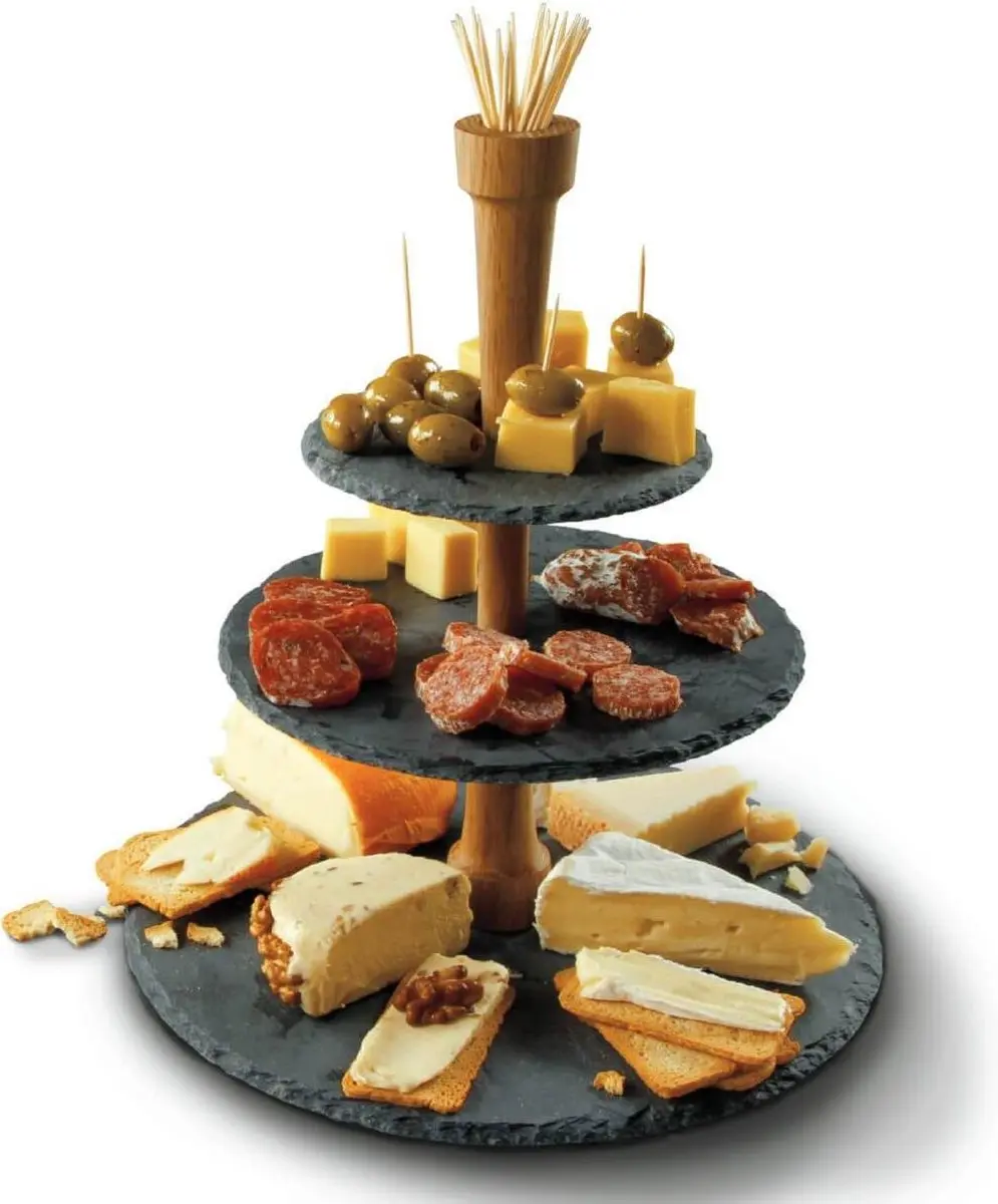 Boska Party Tower Leistenen Étagère - Ø30cm - Zwart