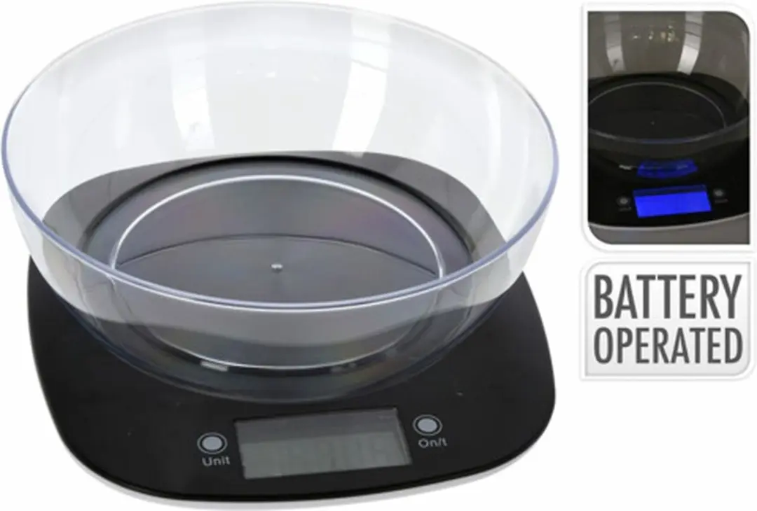 Excellent Houseware Digitale Keukenweegschaal - 5 kg - Zwart