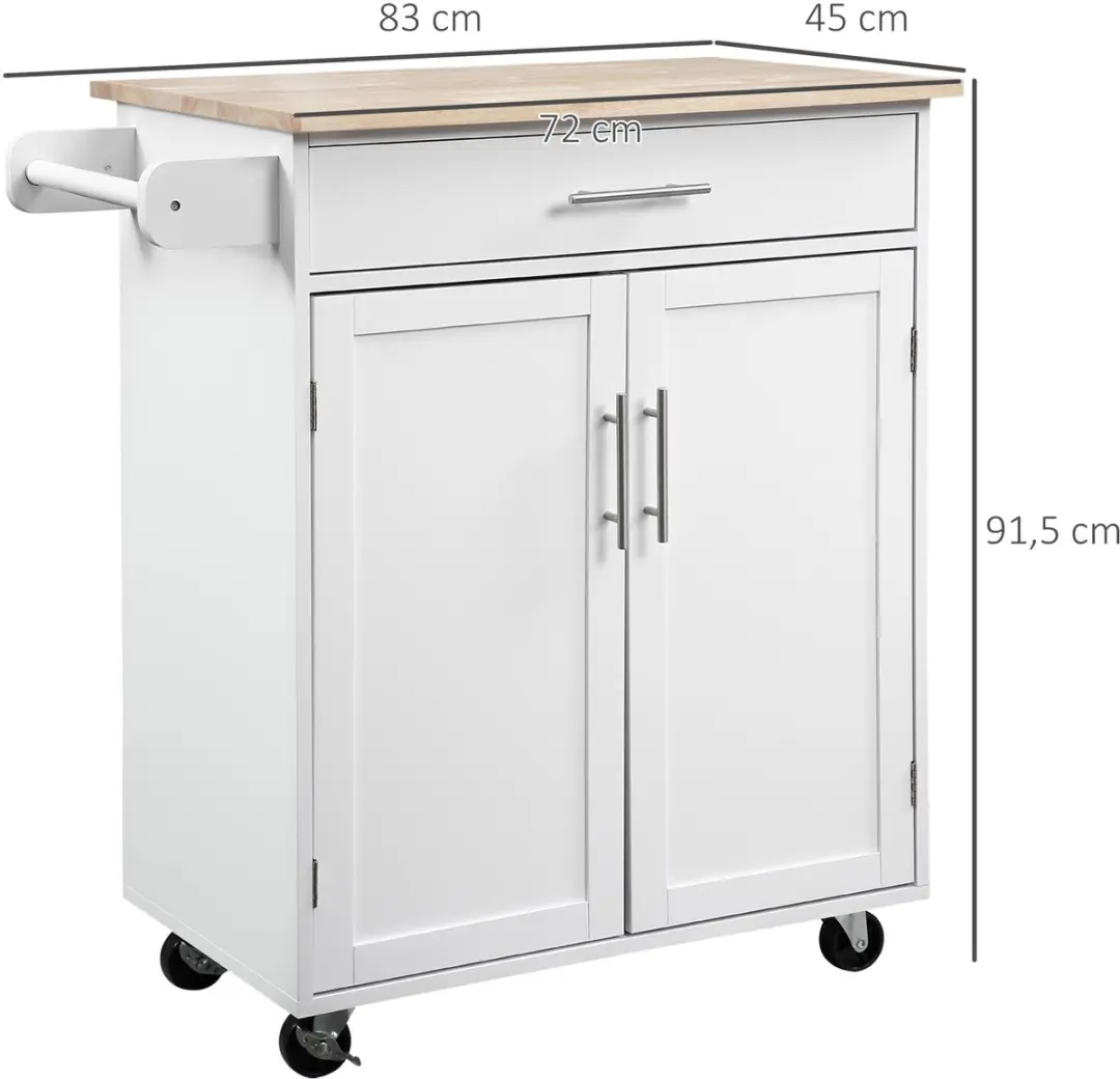 Homcom Keukeneiland 83x45x91,5cm Wit