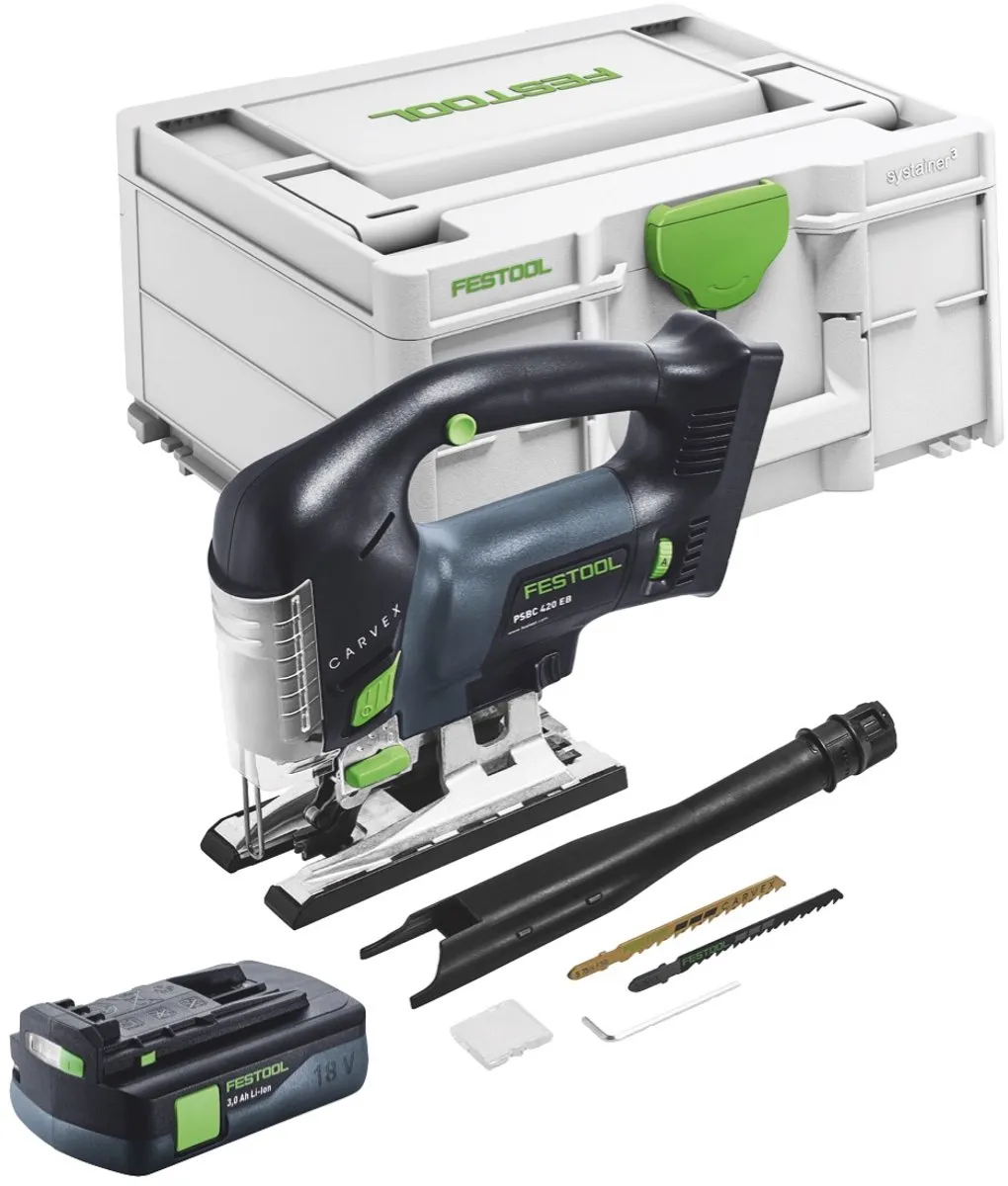 Festool CARVEX PSBC 420-Basic Accu-Pendeldecoupeerzaag 18V - 120mm - 1x Accu 3.0Ah