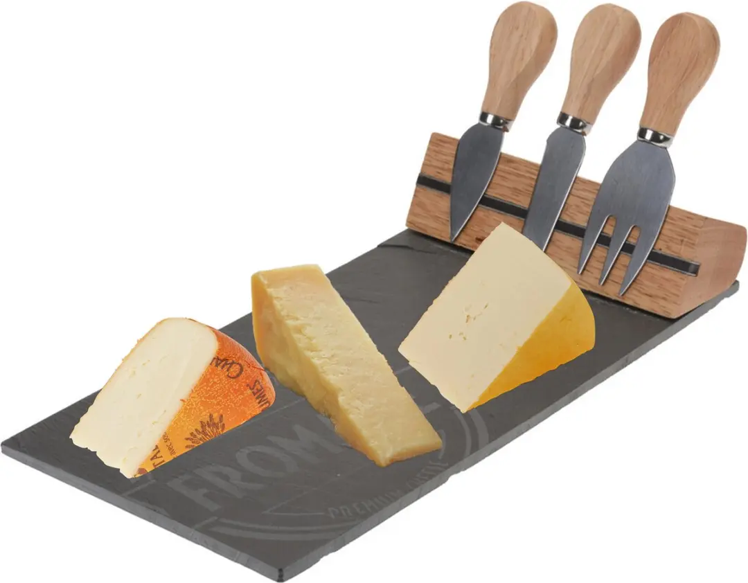 Excellent Houseware Serveerplank Set - 4 Stuks - Grijs/Bruin