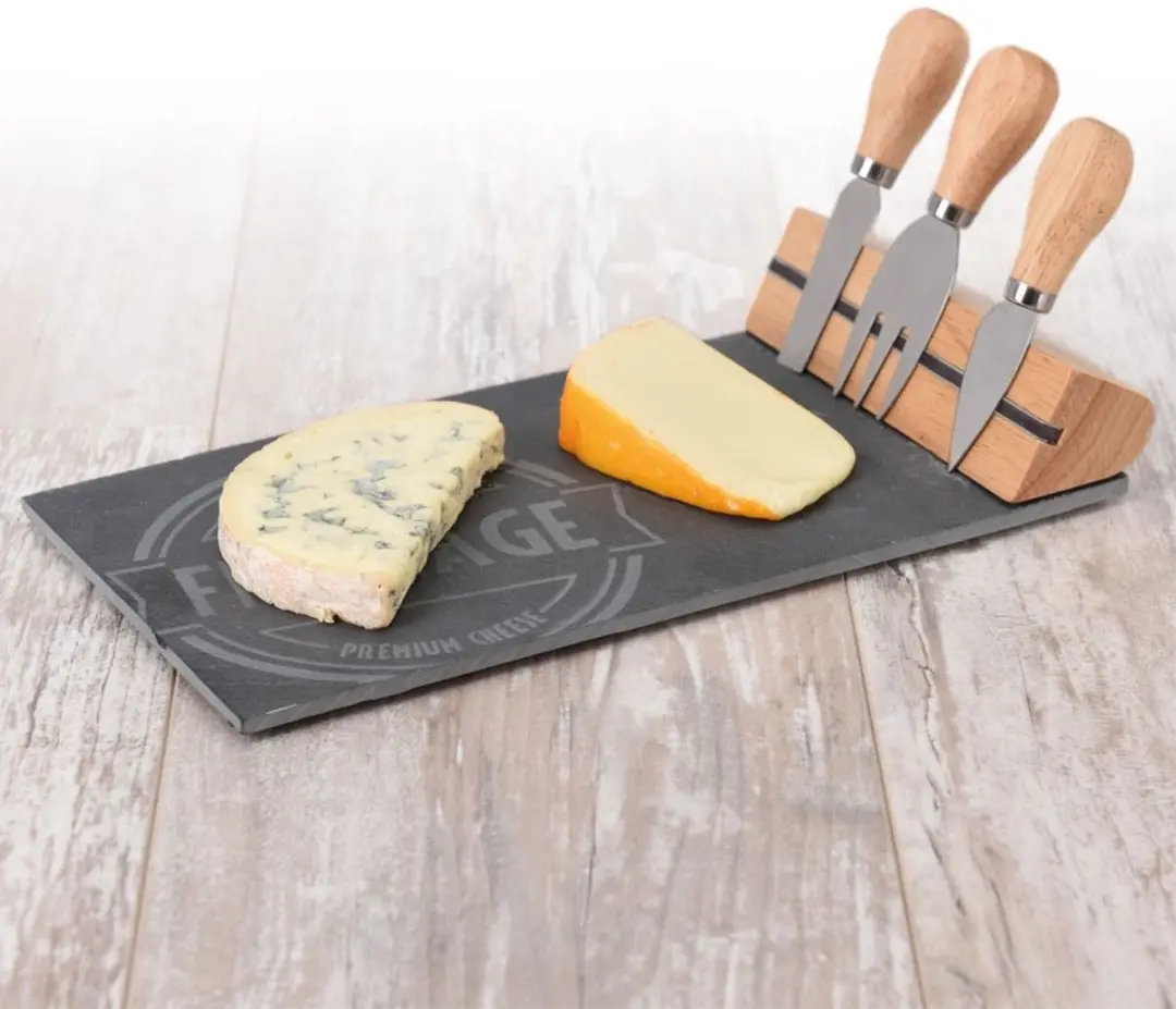 Excellent Houseware Serveerplank Set - 4 Stuks - Grijs/Bruin