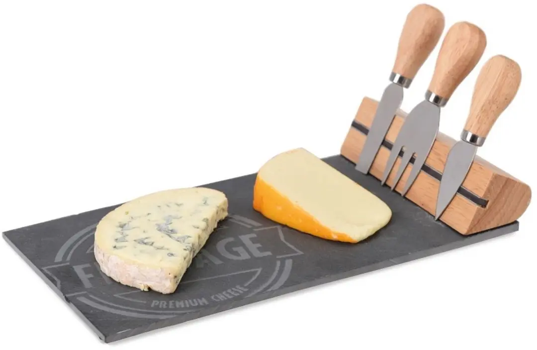 Excellent Houseware Serveerplank Set - 4 Stuks - Grijs/Bruin - afbeelding 6 van 6