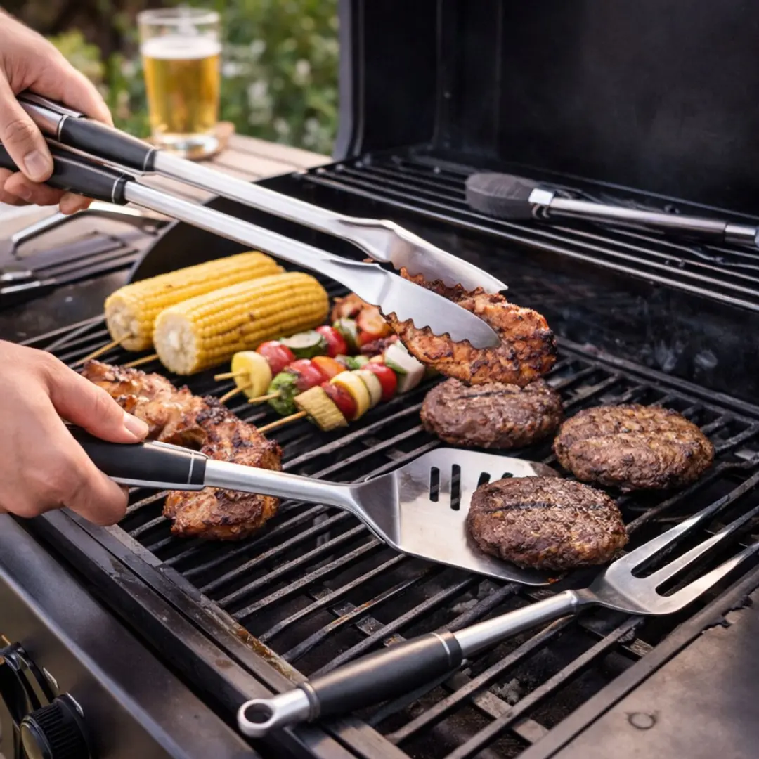 Alpina BBQ Gereedschapset 6-delig - Roestvrij staal - Grijs