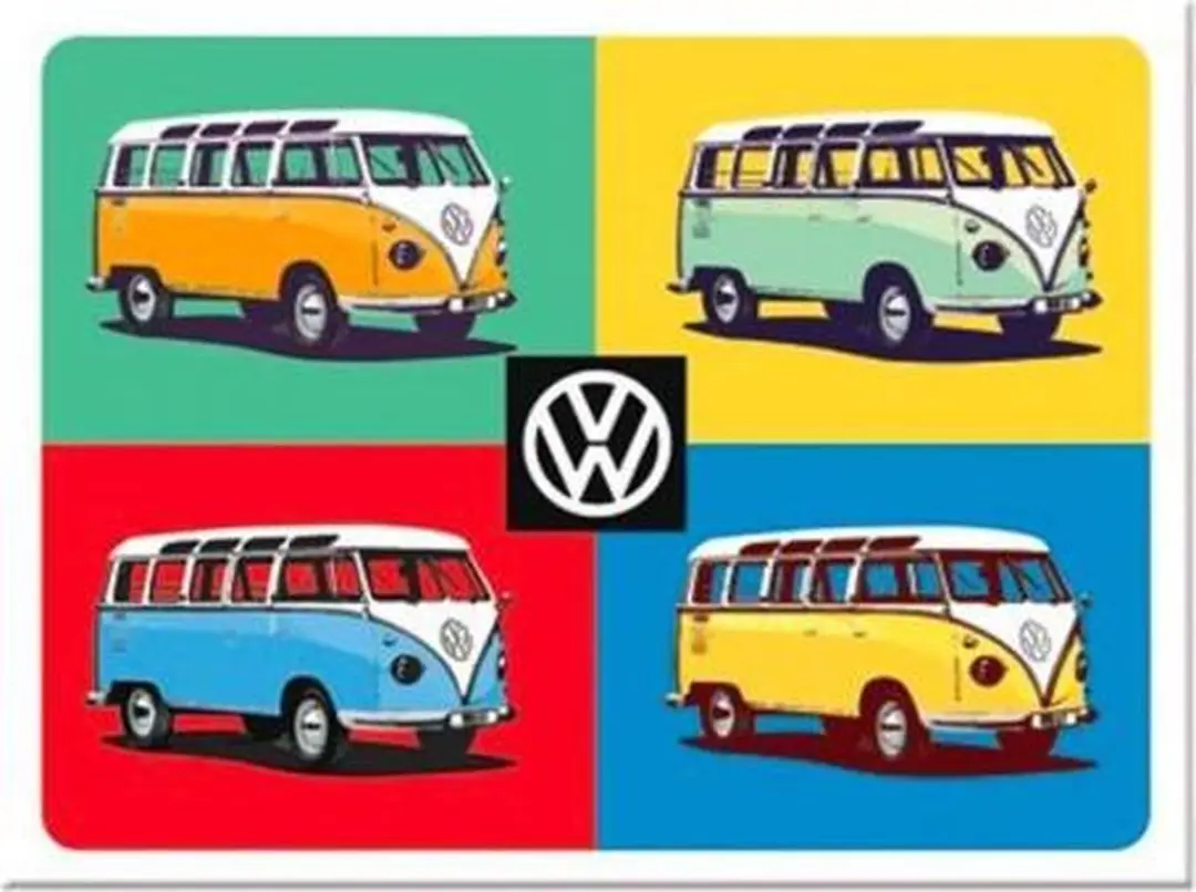 Volkswagen Bulli Pop Art Magneet