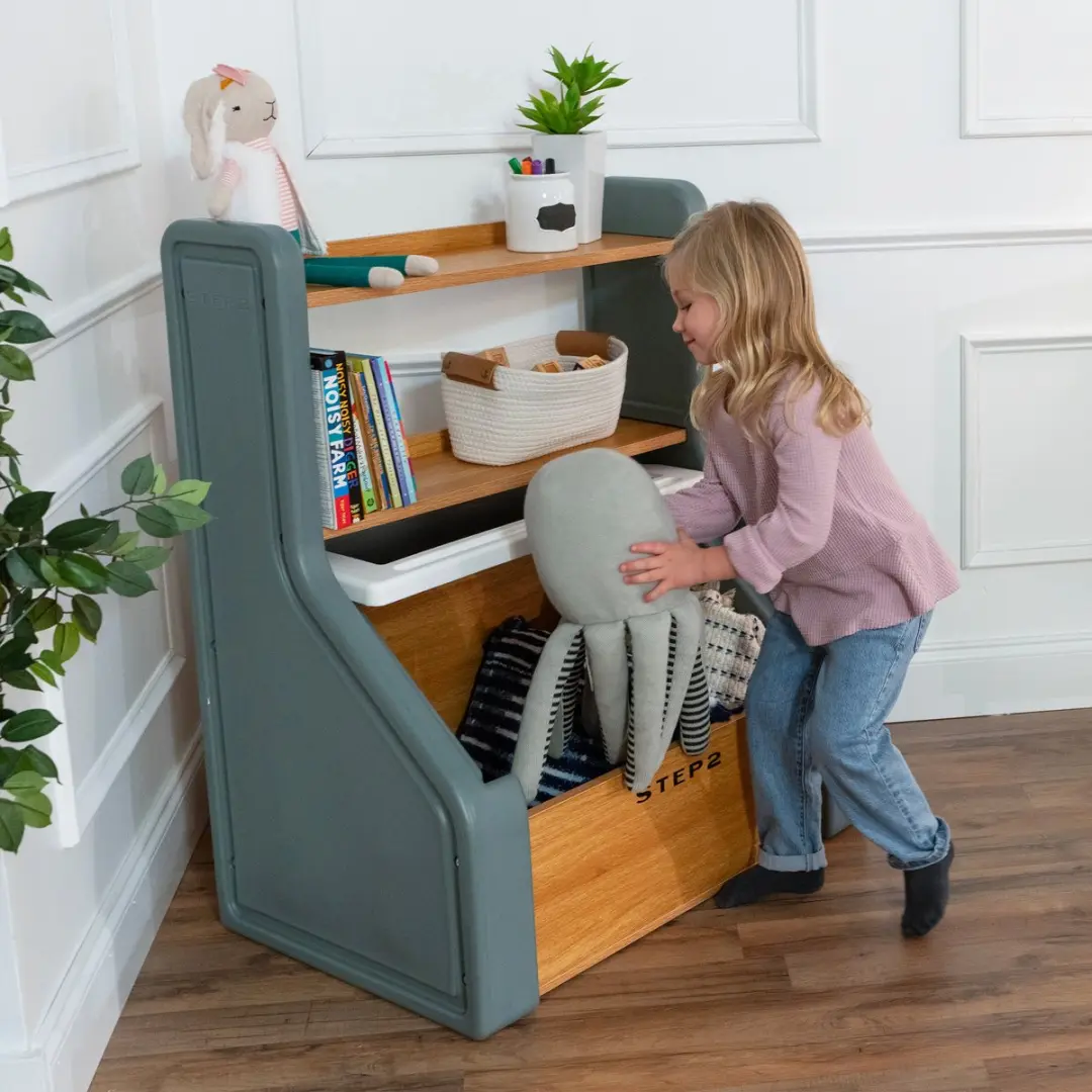 Step2 Harmony Speelgoedkist 180L - Grijs/Bruin - 3 Vakken