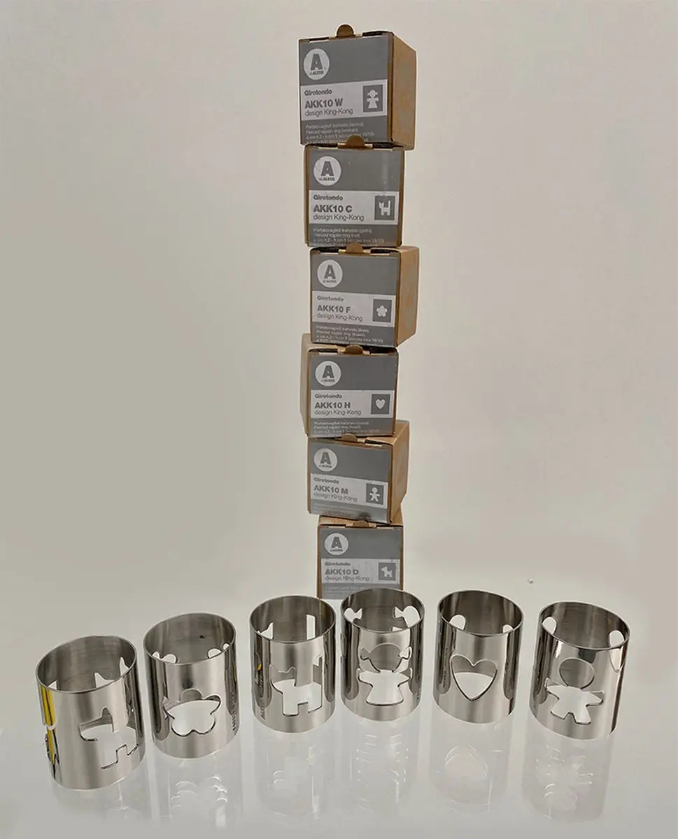 Alessi Girotondo-6 Servetringen - 6 Stuks - Gepolijst Staal