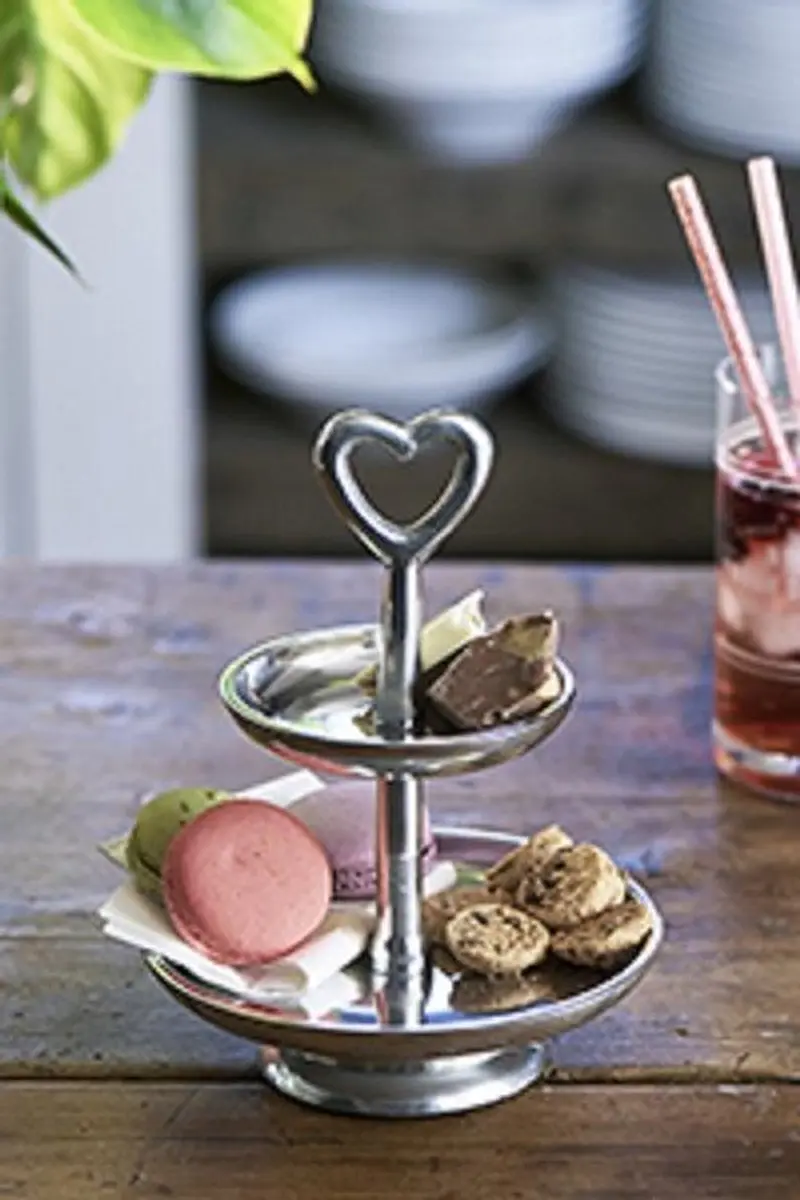 Riviera Maison Lovely Heart Etagère 2 Laags - Zilver