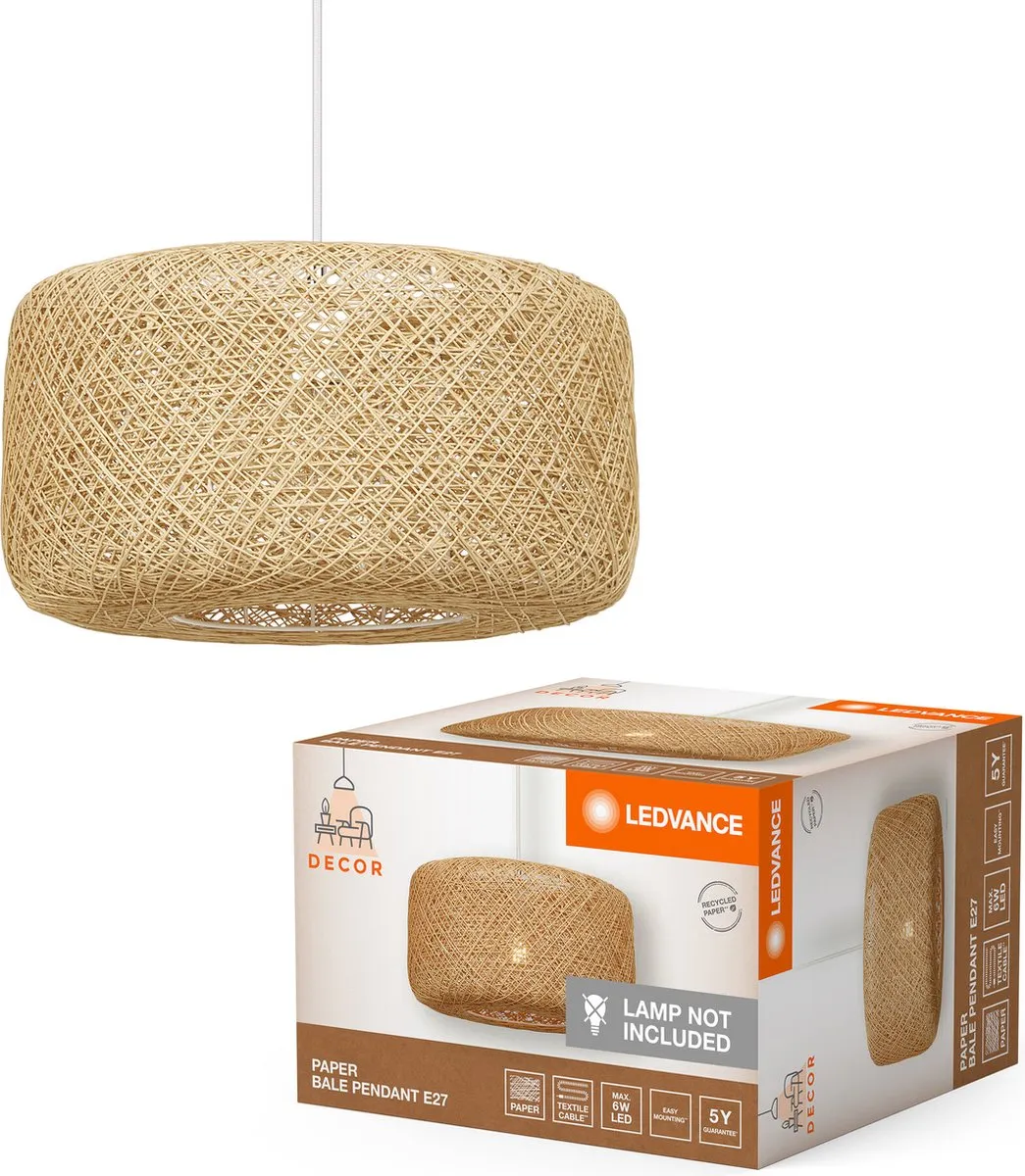 LEDVANCE Decor Paper Bale Hanglamp 1XE27 - Beige