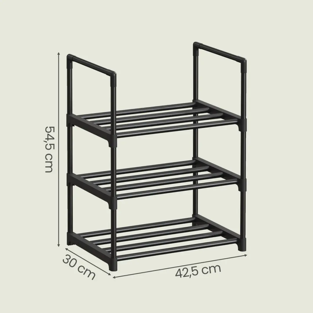 Songmics Schoenenrek 3 Lagen - 10 Paar - Zwart
