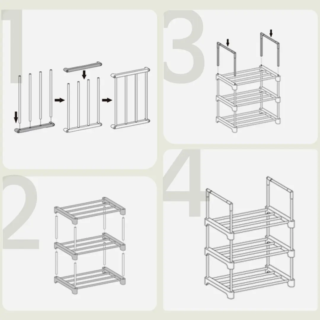 Songmics Schoenenrek 3 Lagen - 10 Paar - Zwart