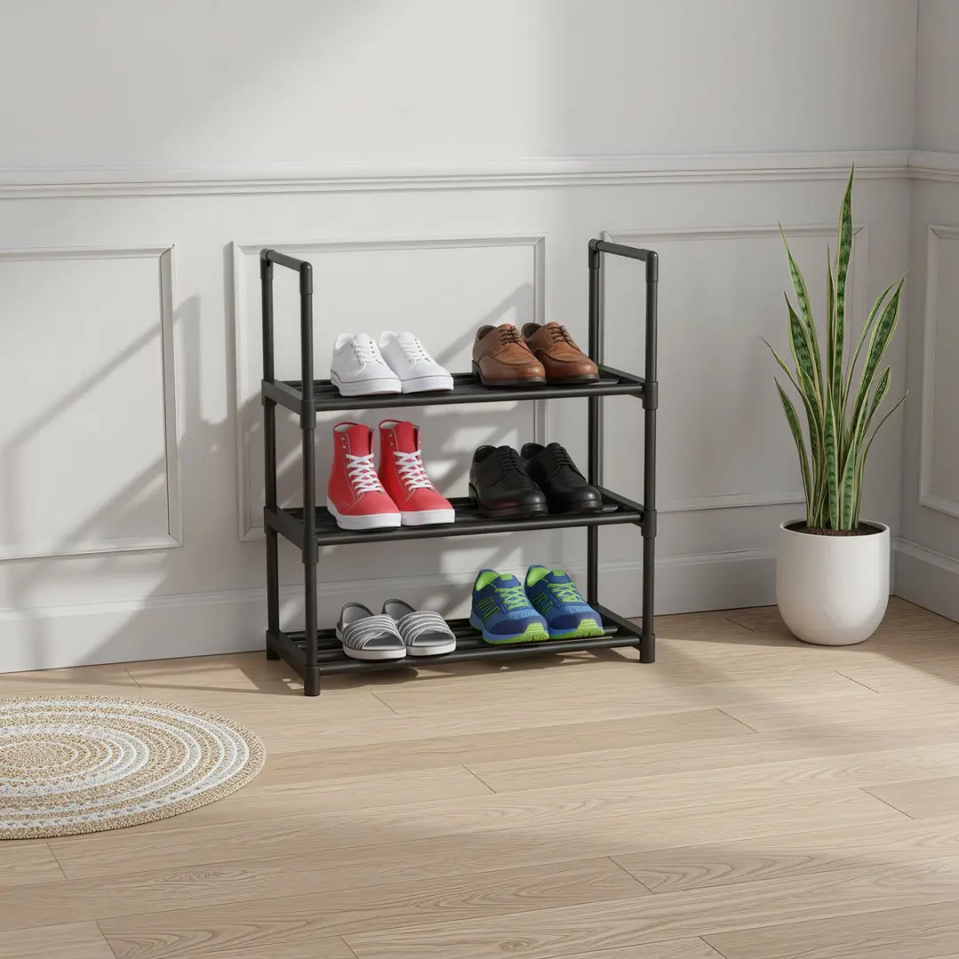 Songmics Schoenenrek 3 Lagen - 10 Paar - Zwart