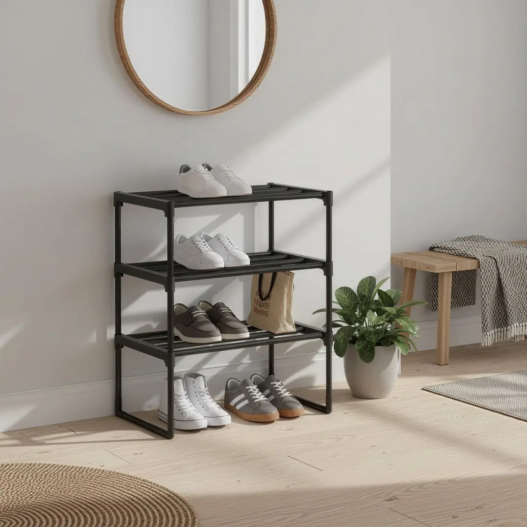 Songmics Schoenenrek 3 Lagen - 10 Paar - Zwart