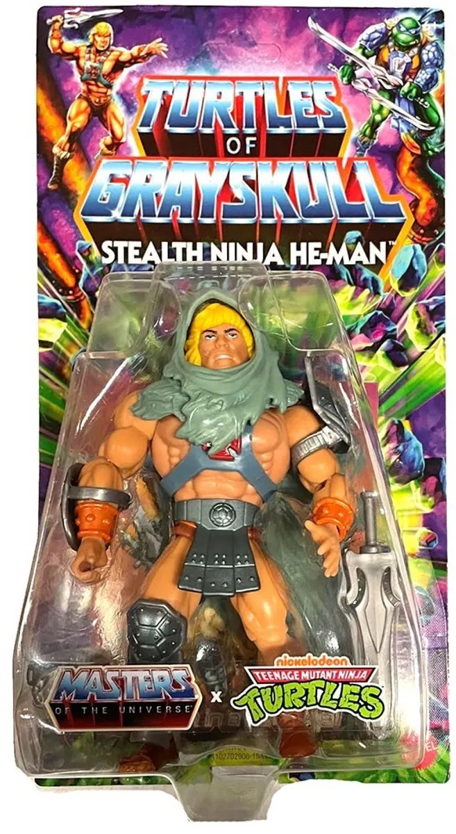 Mattel MOTU x TMNT Stealth He-Man Action Figuur 14cm