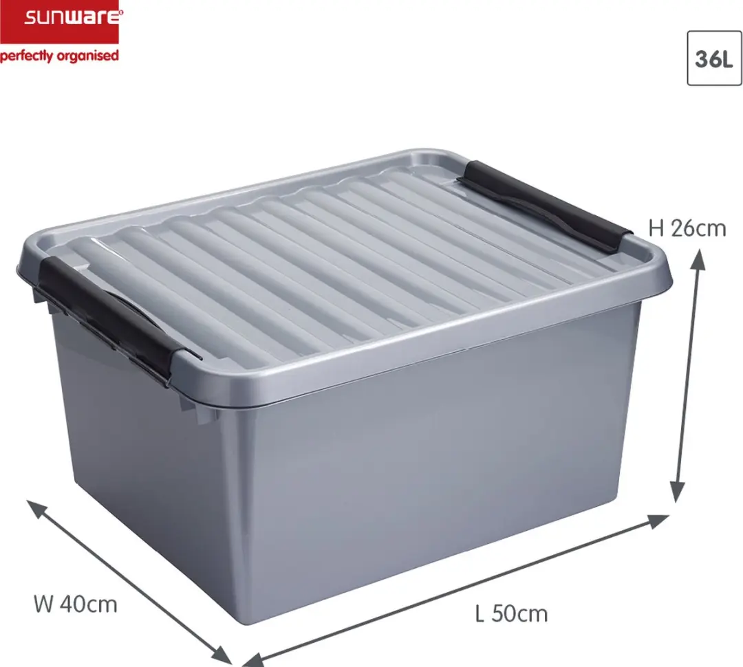 Sunware Q-line Opbergbox 36L Metaal - 50x40x26cm