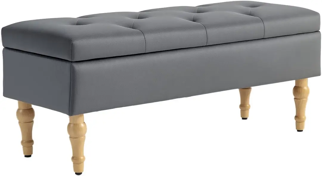 Homcom Opbergpoef Donkergrijs 102x38x41cm