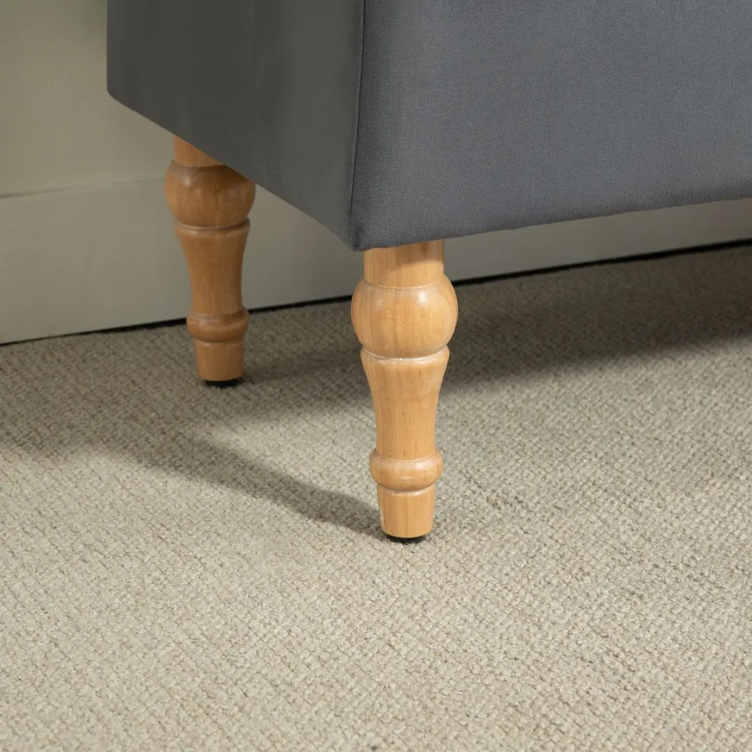 Homcom Opbergpoef Donkergrijs 102x38x41cm - 38L