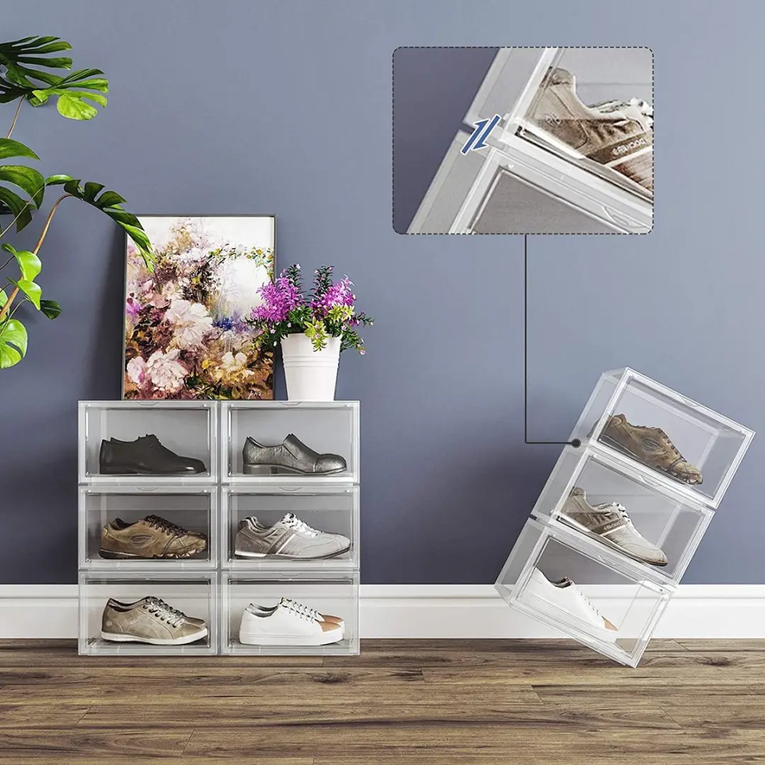 Songmics Schoenendoos Set 3 Stuks - 36x28x22cm - Doorzichtig