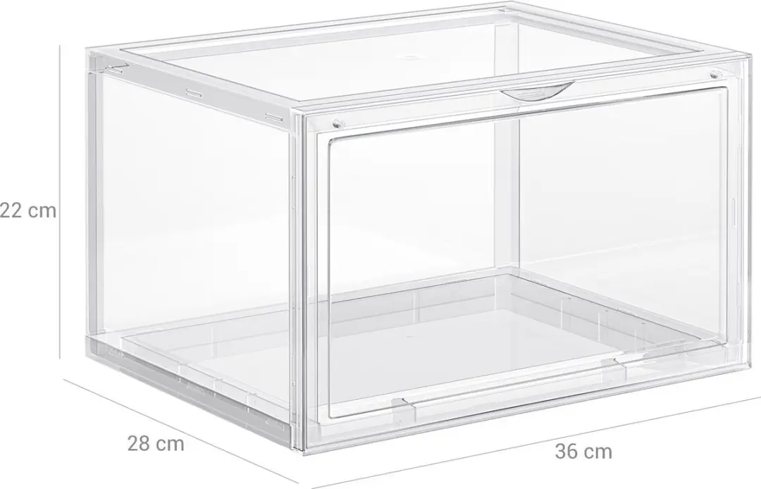 Songmics Schoenendoos Set 3 Stuks - 36x28x22cm - Doorzichtig