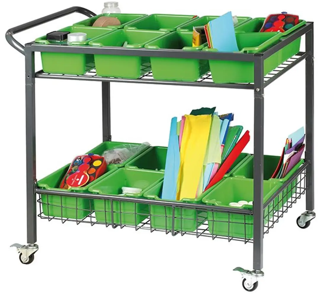Beleduc Metalen Trolley Speelgoed - 6 Vakken - Meerkleurig