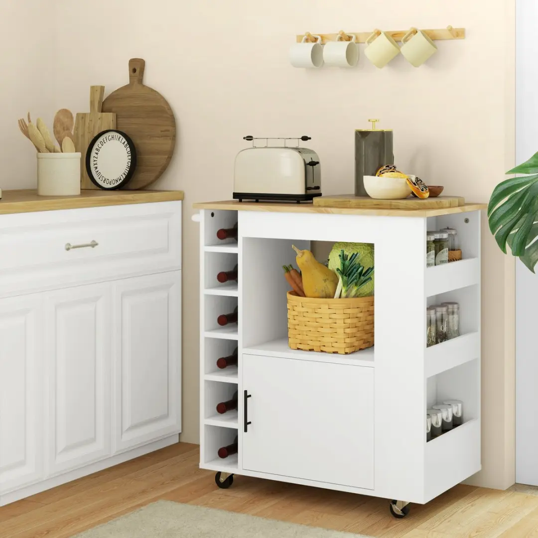 Homcom Keukenwagen 83L x 40B x 83Hcm - Wit