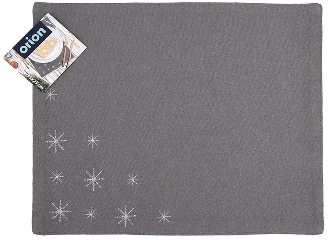 Orion Płatek Placemat Grijs & Zilver - 33,5x26cm - 100% Katoen