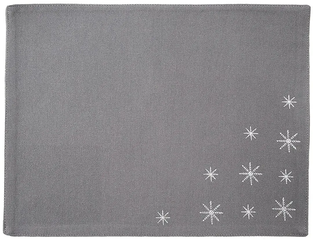 Orion Płatek Placemat Grijs & Zilver - 33,5x26cm - 100% Katoen