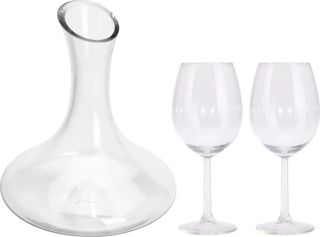 Excellent Houseware Wijnkaraf 1,5L met 4 Rode Glazen
