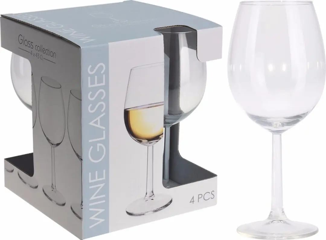 Excellent Houseware Wijnkaraf 1,5L met 4 Rode Glazen