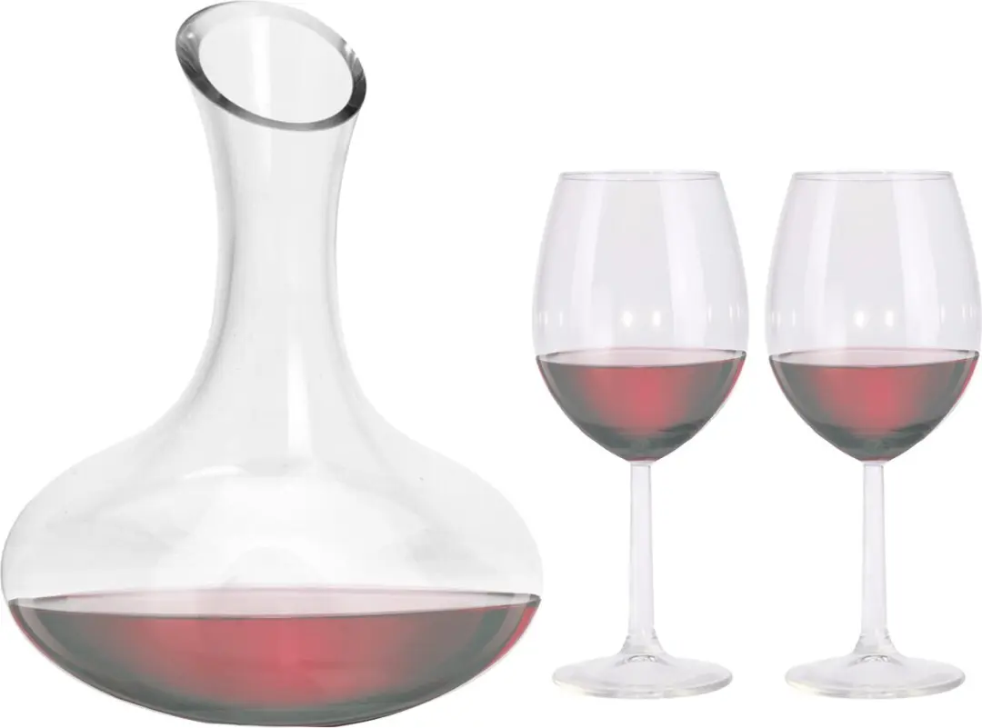 Excellent Houseware Wijnkaraf 1,5L met 4 Rode Glazen