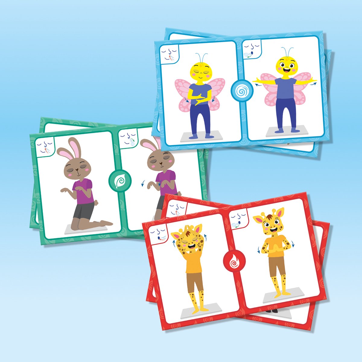 SES Creative 02407 - Zen Yoga Kaarten - Ademhalingsoefeningen - Mindfulness voor kinderen - 28 voorbeeldkaarten - Oefeningen bij emoties zoals blij of boos