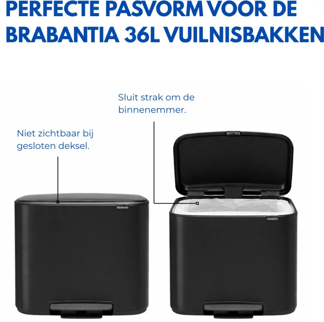 Simple Vuilniszakken 36L - 120 Stuks (6x20) - Wit/Rood - afbeelding 6 van 6