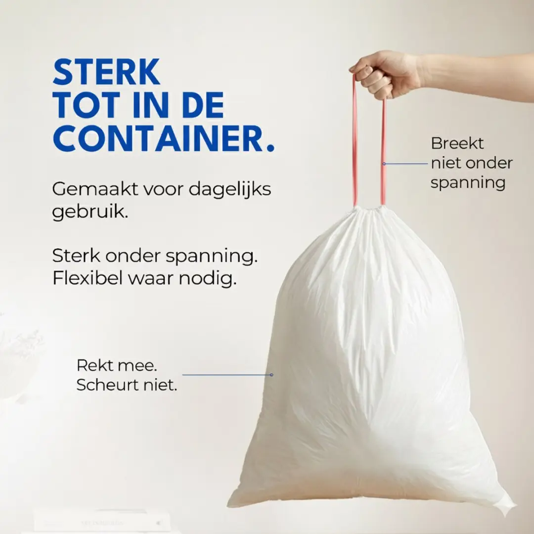 Simple Vuilniszakken 36L - 120 Stuks (6x20) - Wit/Rood