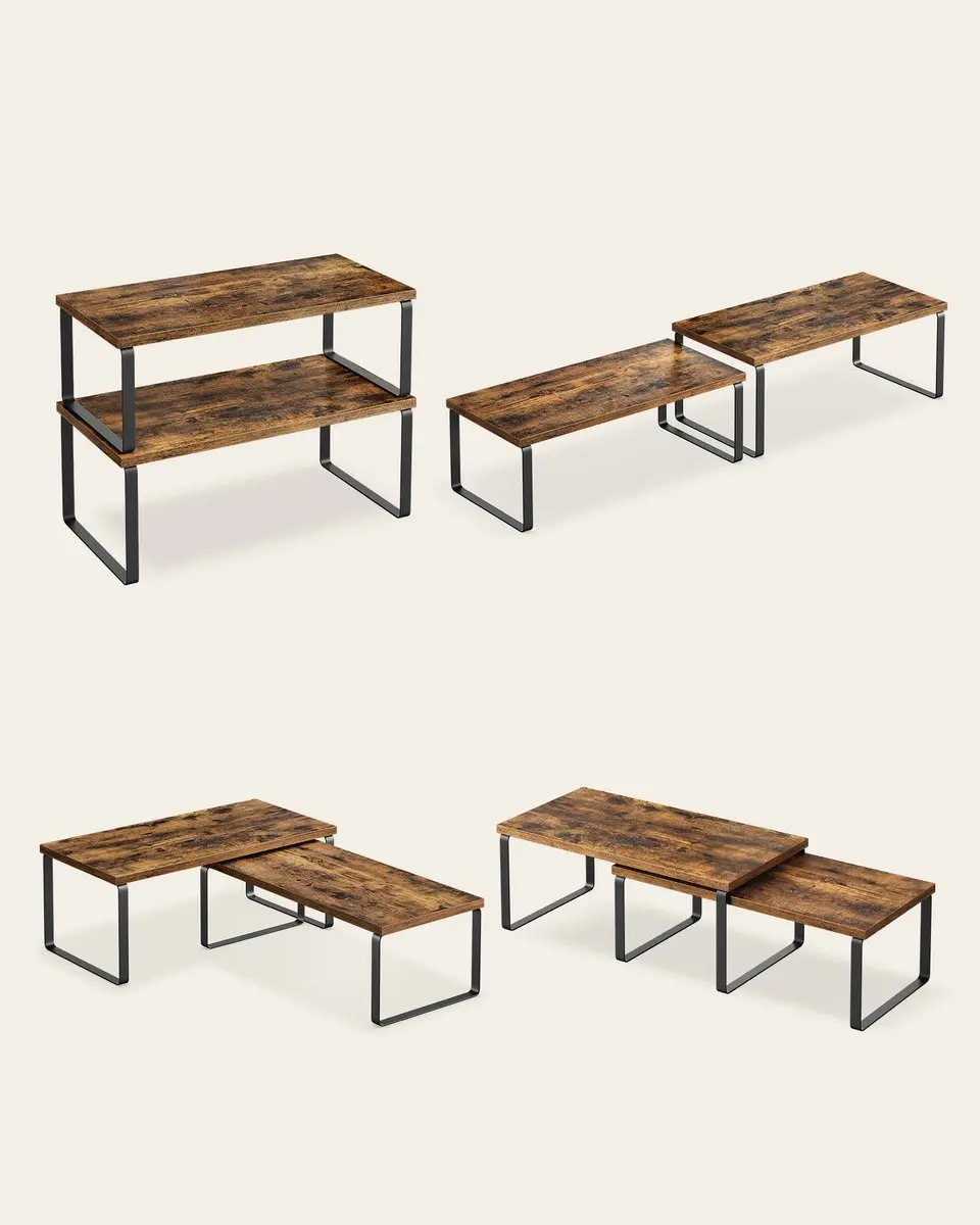 Songmics Kruidenrek 4-delig KCS022X01 - Zwart/Vintagebruin