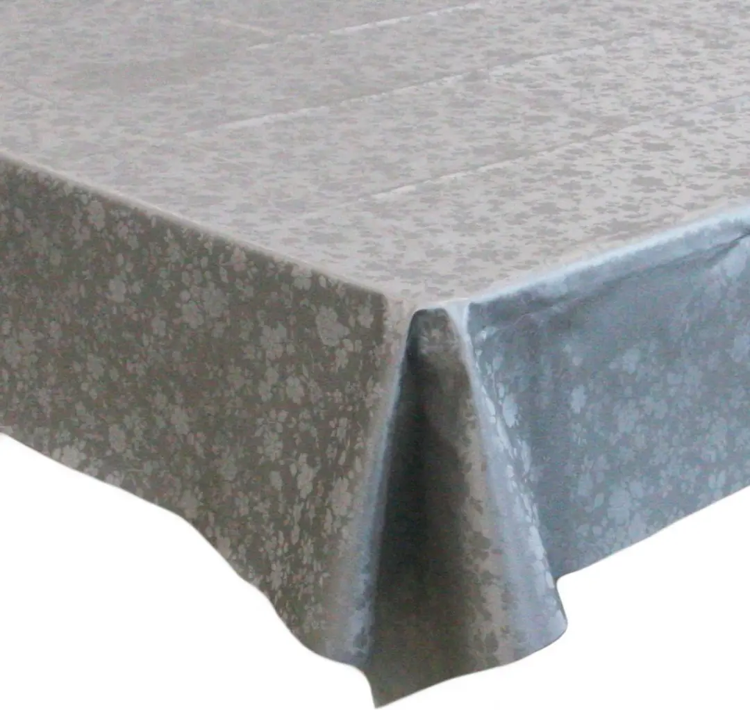Bellatio Design Tafelzeil Zilver Bloemenmotief 140x180cm