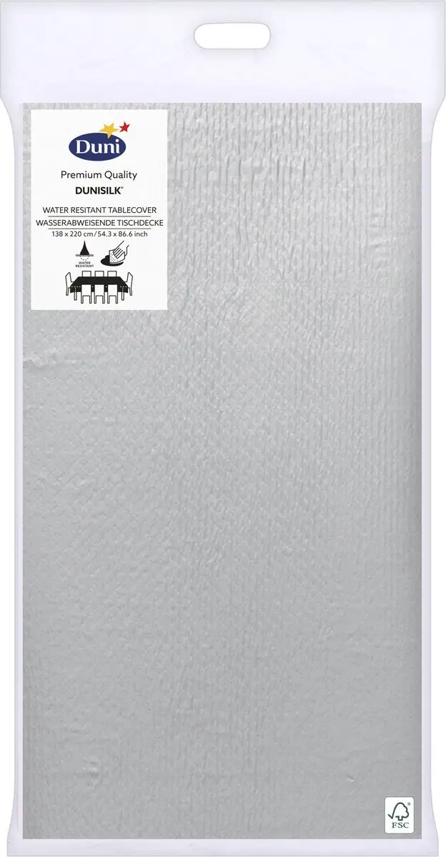 Duni Dunisilk+ Tafelkleed Zilver 138x220cm