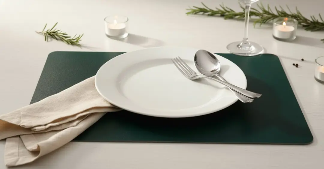 Cosy&Trendy Pine Grove Placemats - Donkergroen - 6 Stuks
