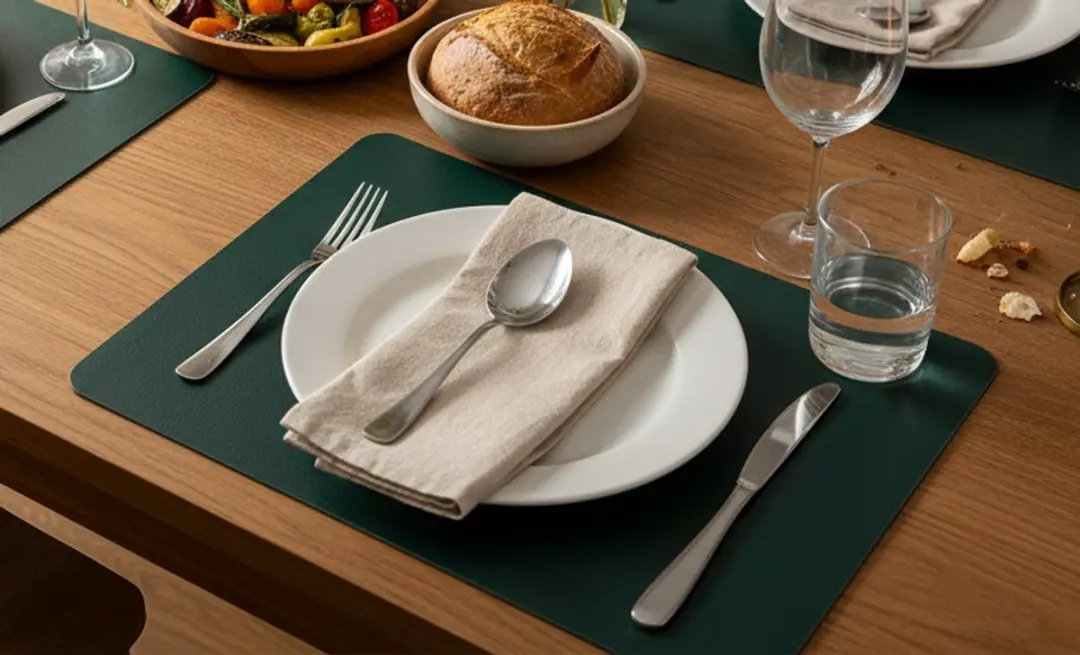 Cosy&Trendy Pine Grove Placemats - Donkergroen - 6 Stuks