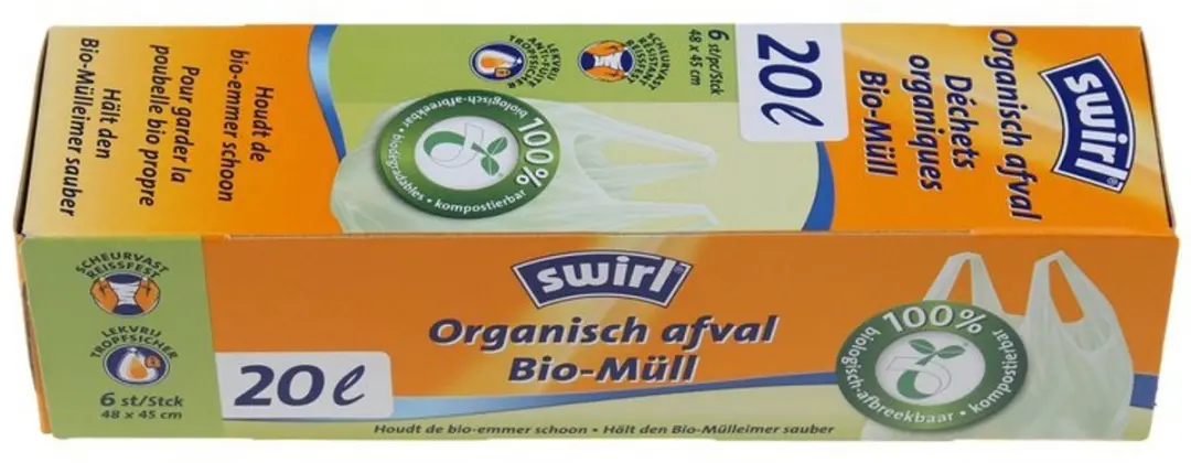 Swirl Bio Pedaalemmerzakken 20L - 6 Stuks (3x6) - Blauw - afbeelding 6 van 6