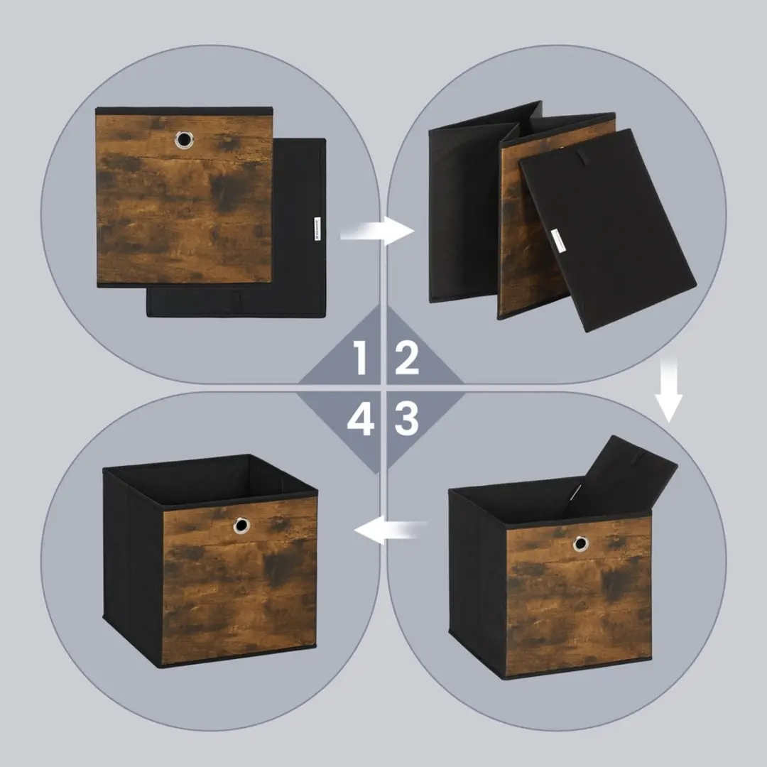 Songmics Opbergbox 36L - 6 Stuks - Bruin-Zwart