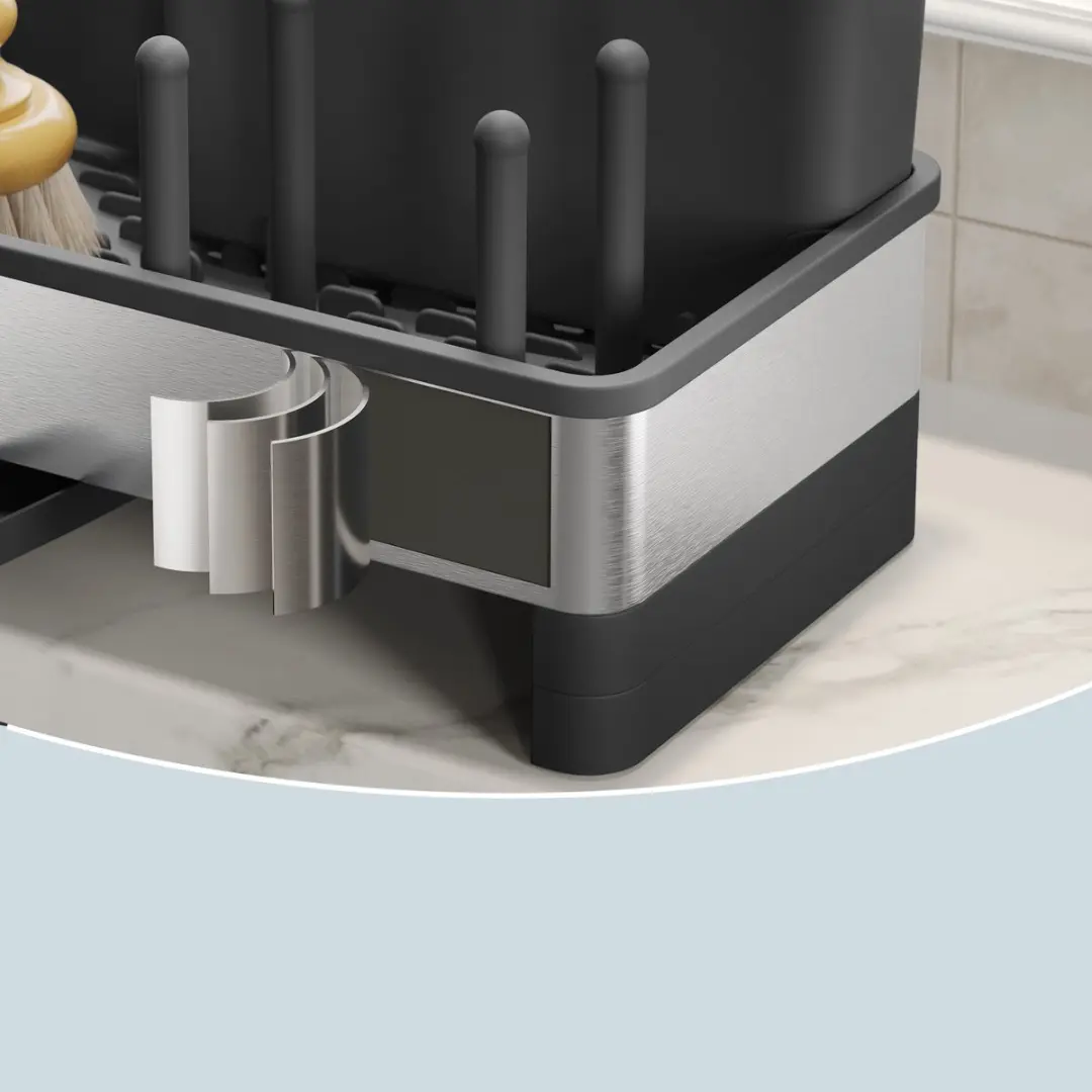 Songmics KCS555BH01 Gootsteenorganizer - Roestvrijstaal - Noir d'encre/Argent - afbeelding 6 van 6