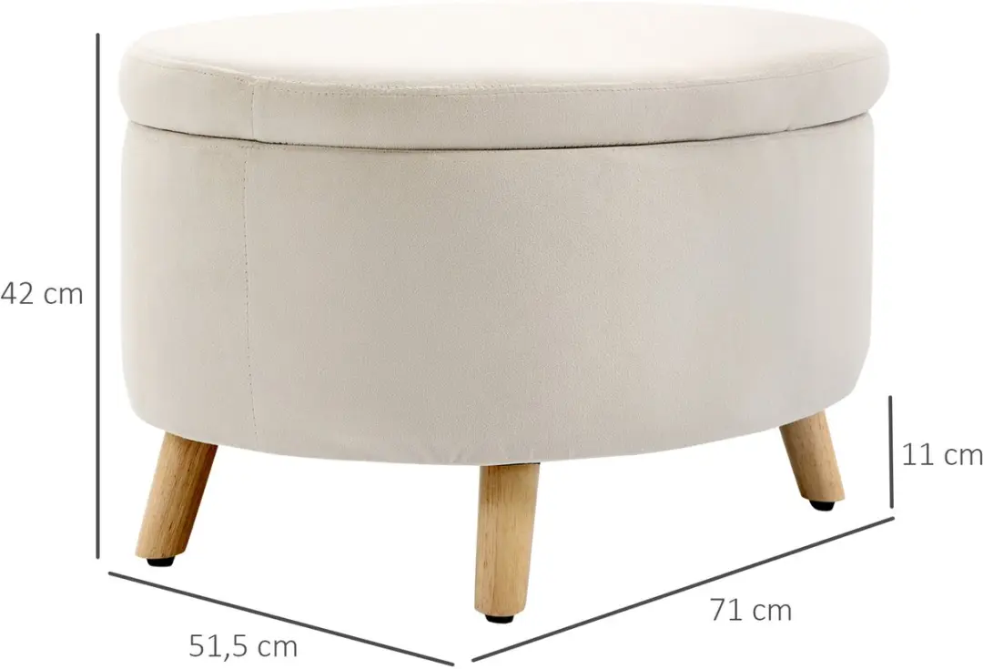 Homcom Sitzbank - 71x51,5x42cm - Beige