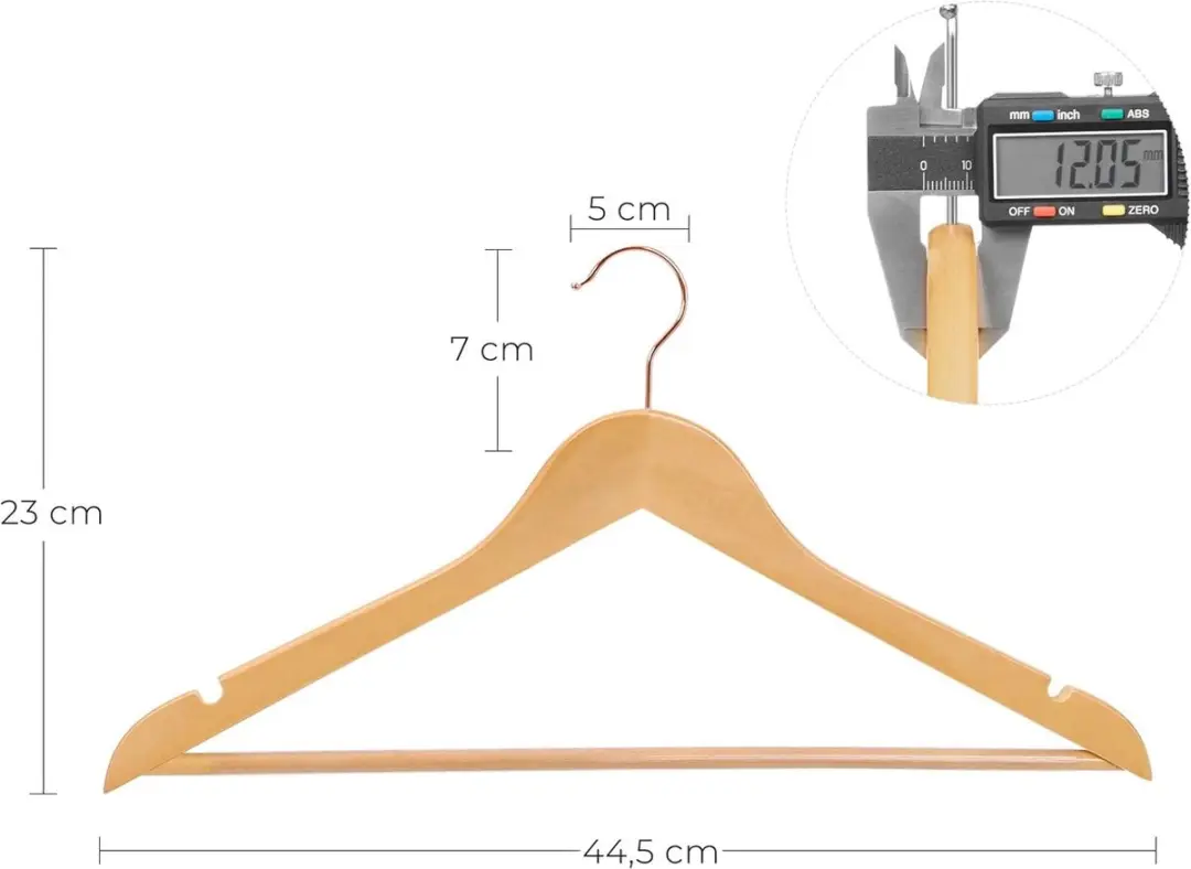 Songmics CRW001N01 Massief Houten Hangers - 20 Stuks - Hout