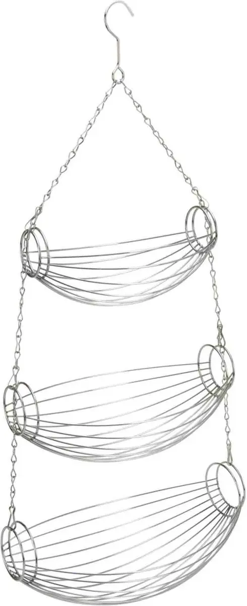 Excellent Houseware Opbergmandjes - 3 Vakken 7L - Zilver