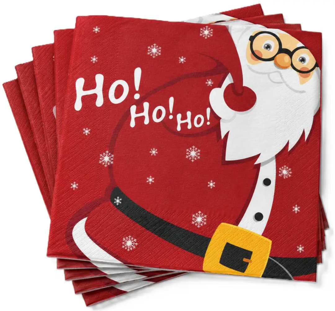 Duni Kerstservetten Kerstman - 80 Stuks - 33x33cm - 3 Laags