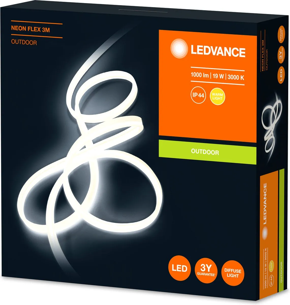 LEDVANCE Neon Flex Wandlamp 19W 3m Warm Wit - Transparent