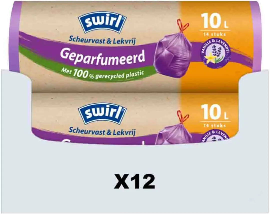 Swirl Pedaalemmerzakken 10L - 168 Stuks - Paars