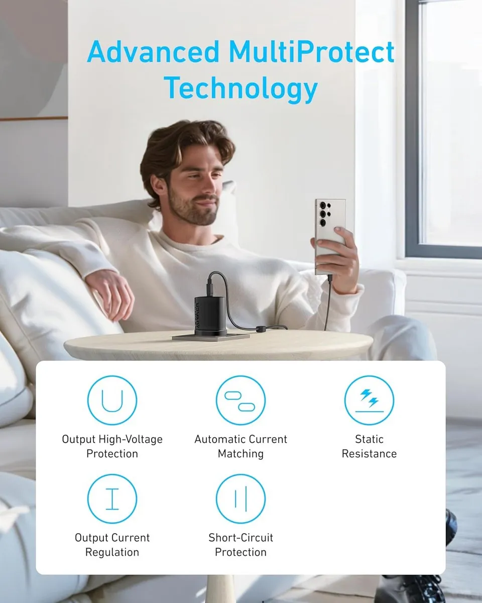 Anker 45W GaN USB-C Snellader - EU Plug - Zwart